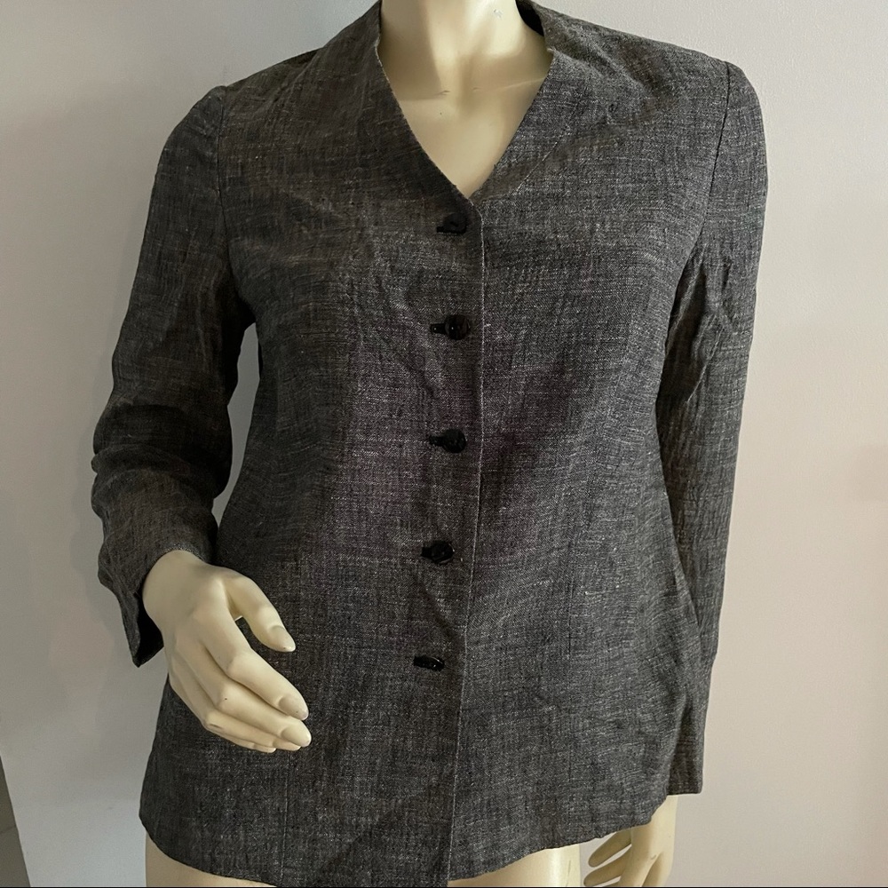 Sigrid Olsen linen collarless blazer